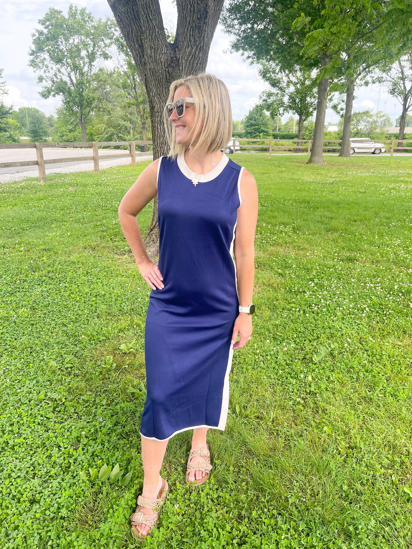 Sporty Chic Sleeveless Midi