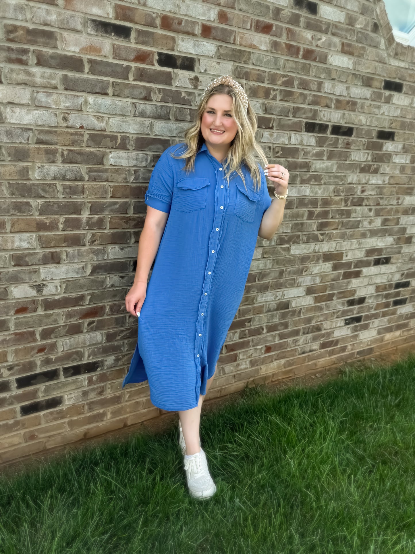Button Up Cotton Guaze Midi