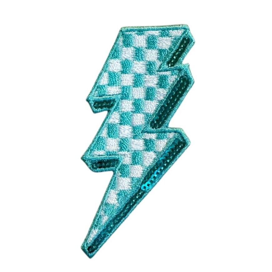 Checkered Lightning Bolt Patch