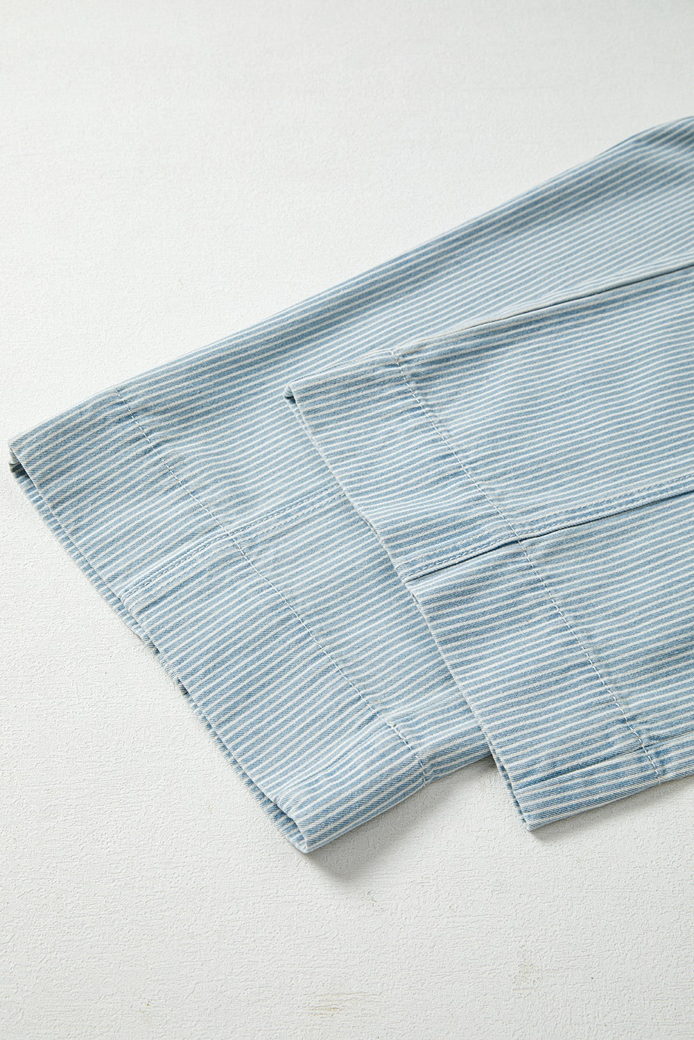 Striped Drawstring Wide Leg Denim