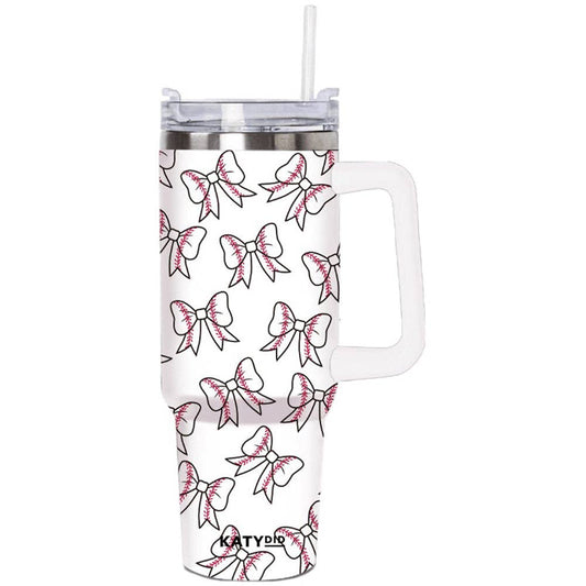 Baseball Bow Tumbler, 40 oz