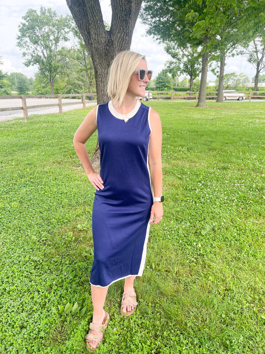 Sporty Chic Sleeveless Midi
