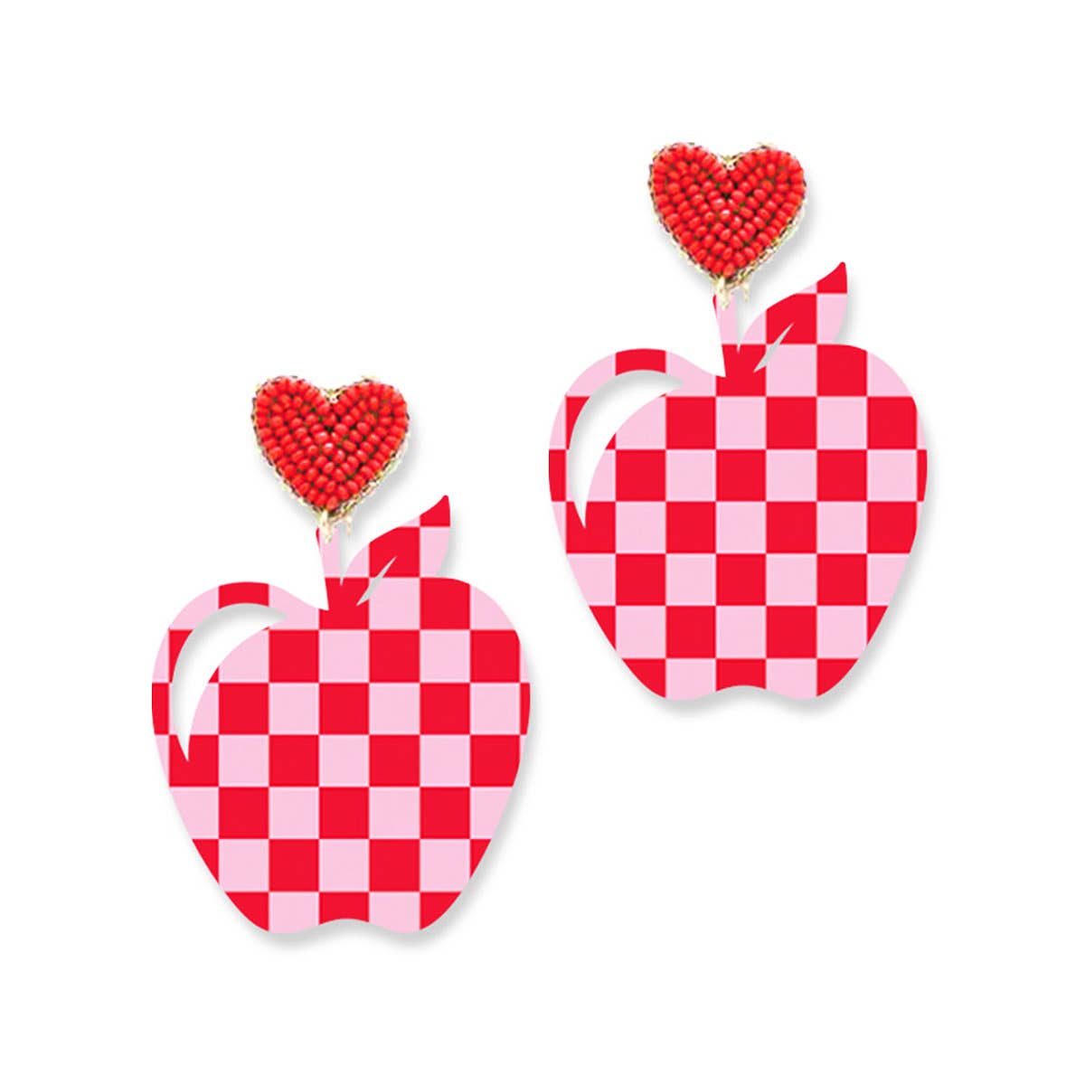 Checkered Apple Earrings