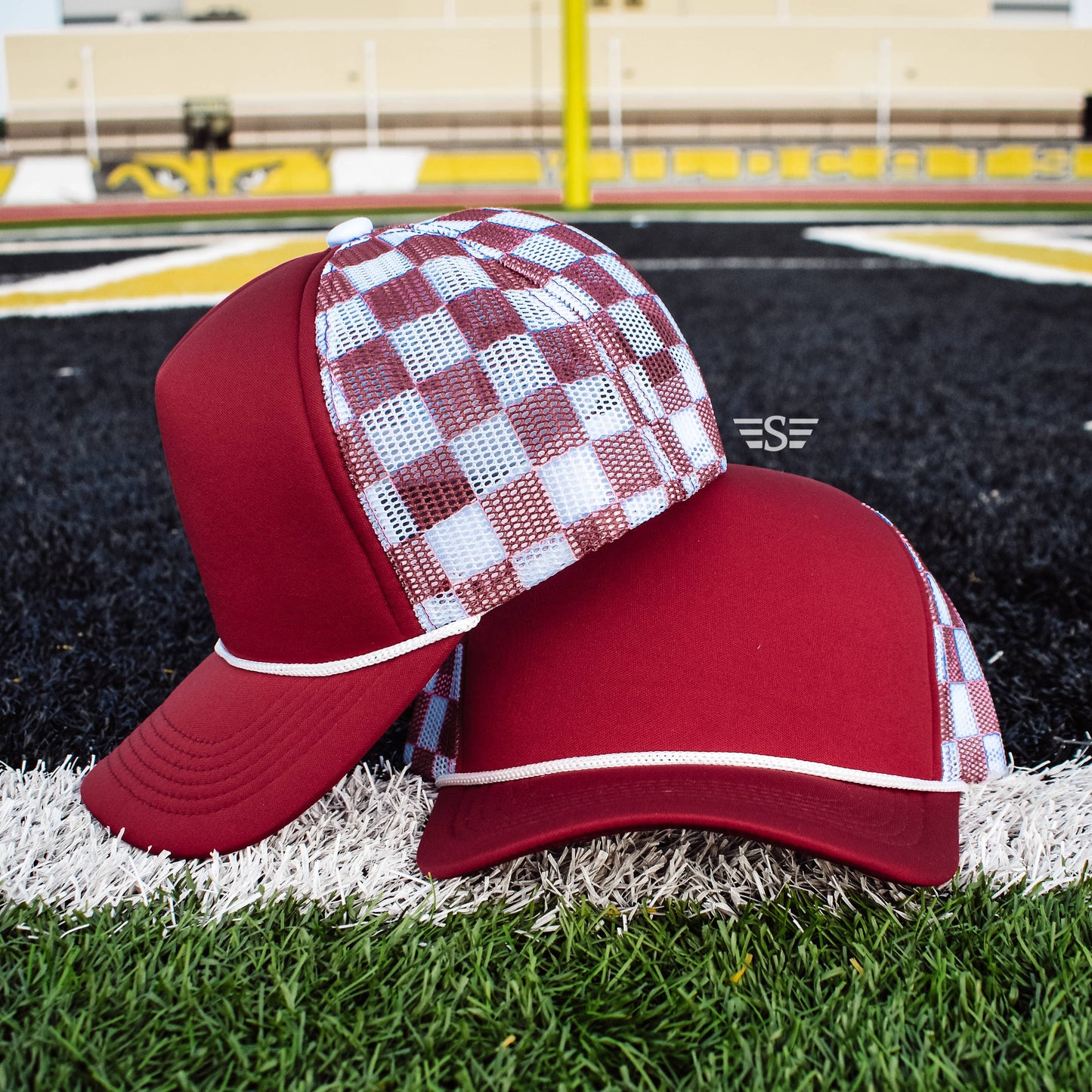 Checkered Mesh Foam Trucker Cap
