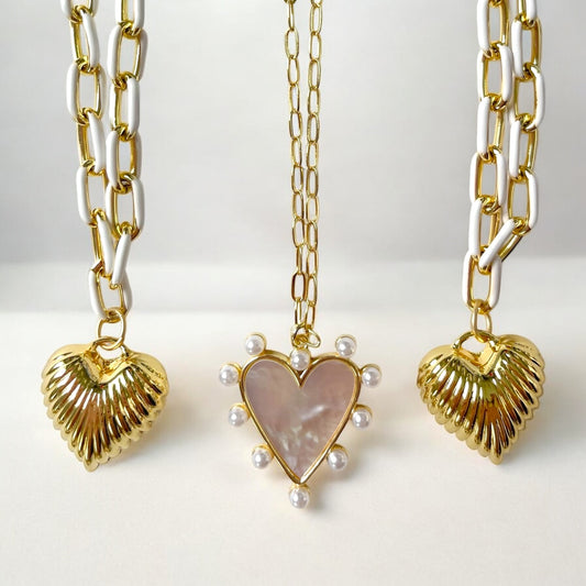 Puff Heart w/Chunky Chain