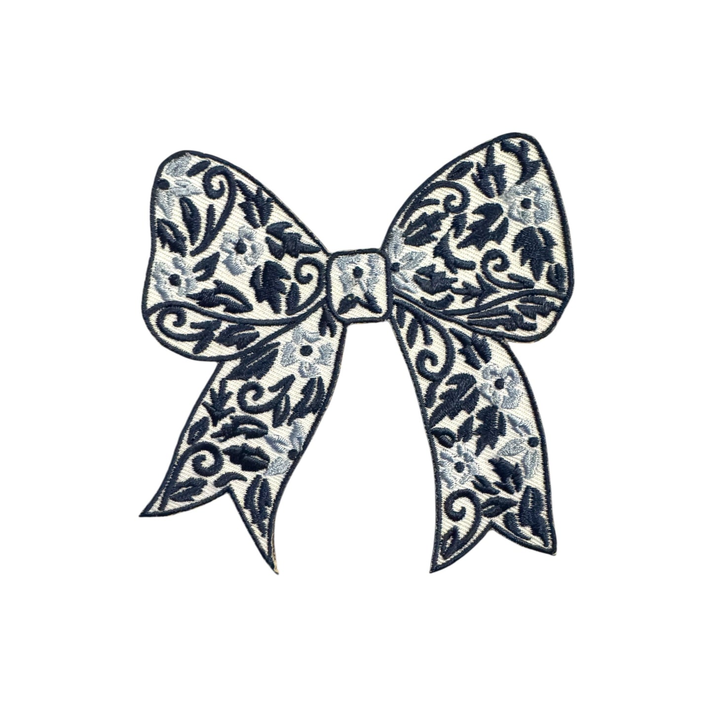 Floral Coquette Bow Patch, Blue