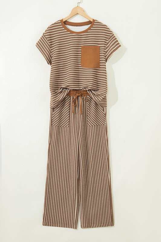 Perfect Stripe Set- Camel