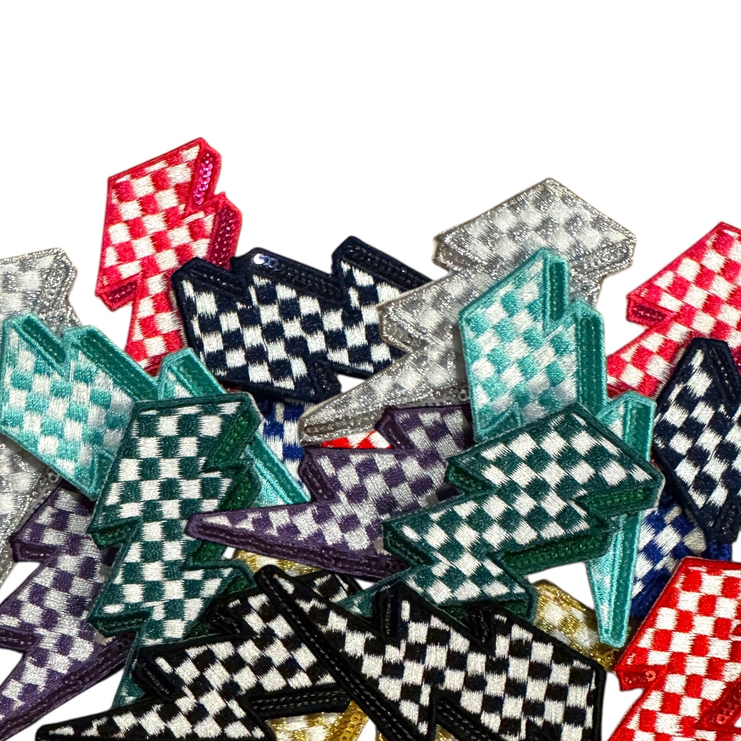 Checkered Lightning Bolt Patch