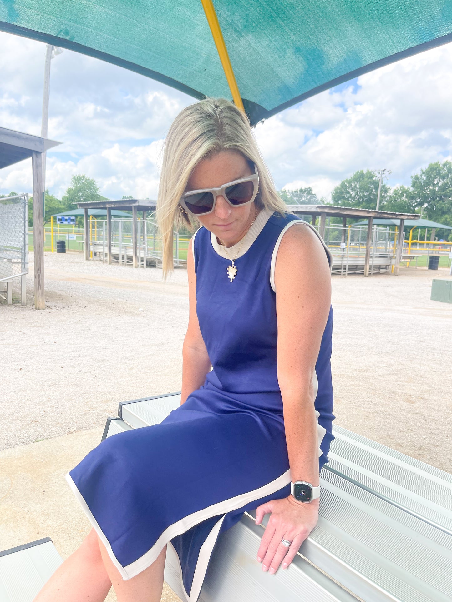 Sporty Chic Sleeveless Midi