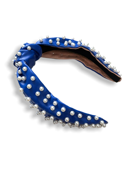 Knotted Leather Pearl Headbands