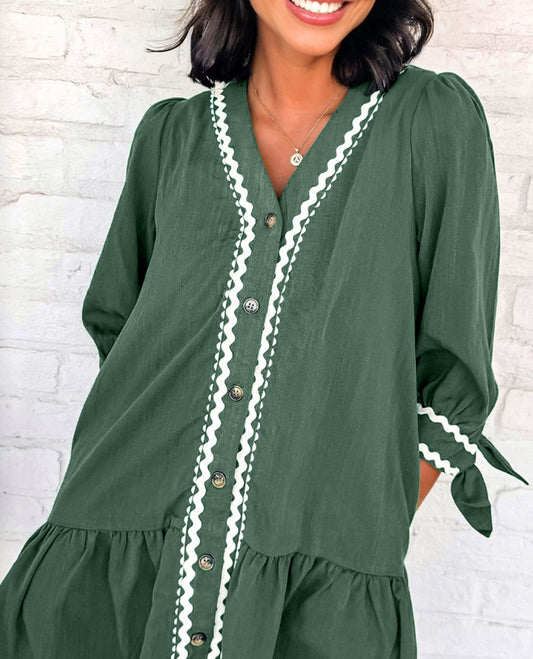 Green Ric Rac Shift Dress