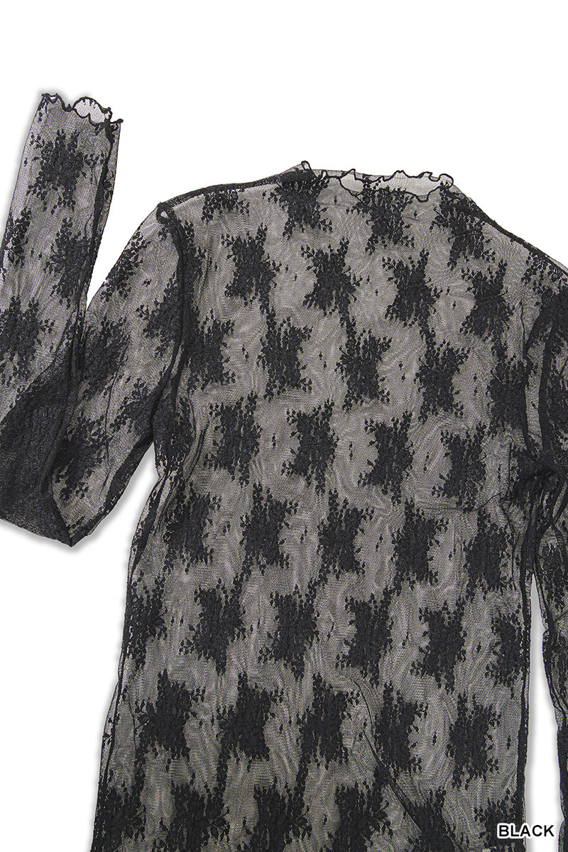 Black Lace Sheer Layering Top