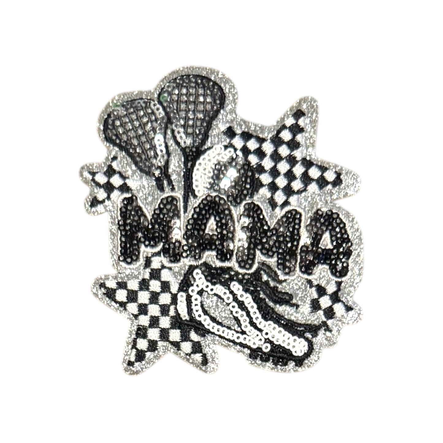 Lacrosse Mama Checkered Star Patch