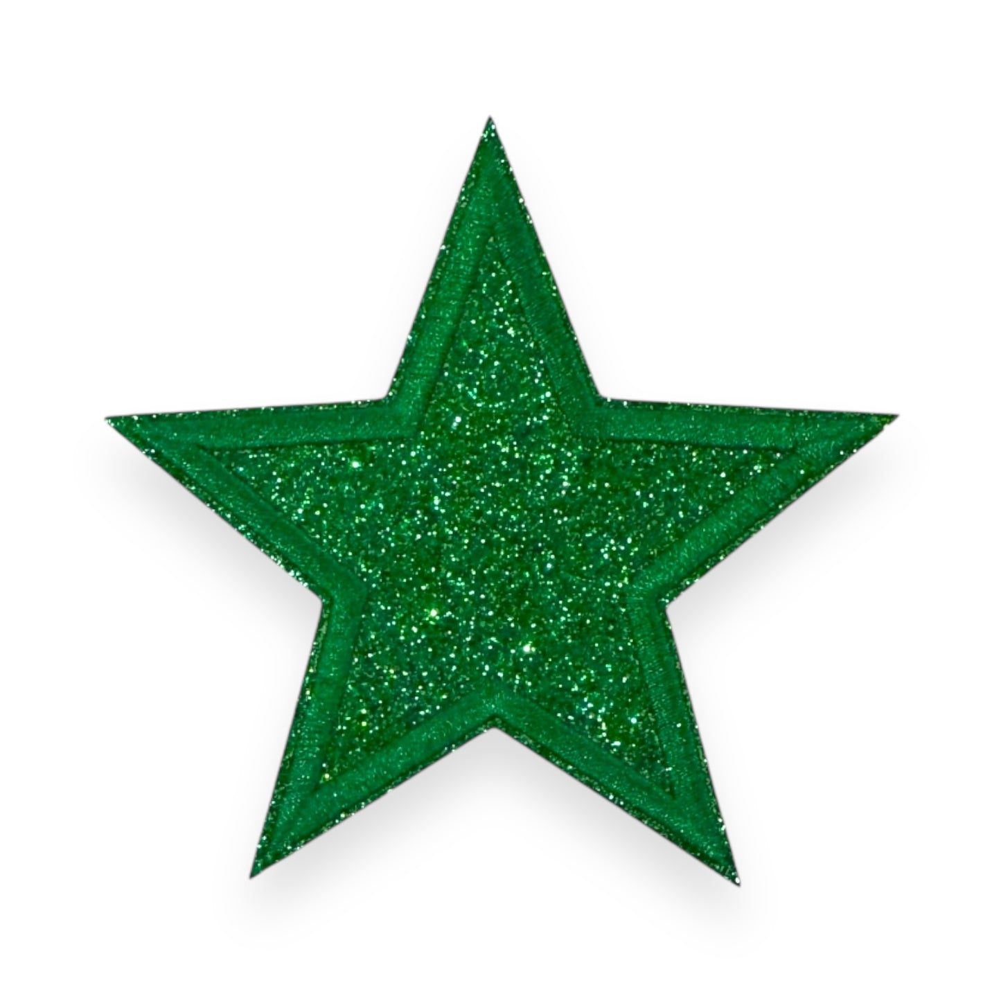 Glitter Star Patch- Green, 3"