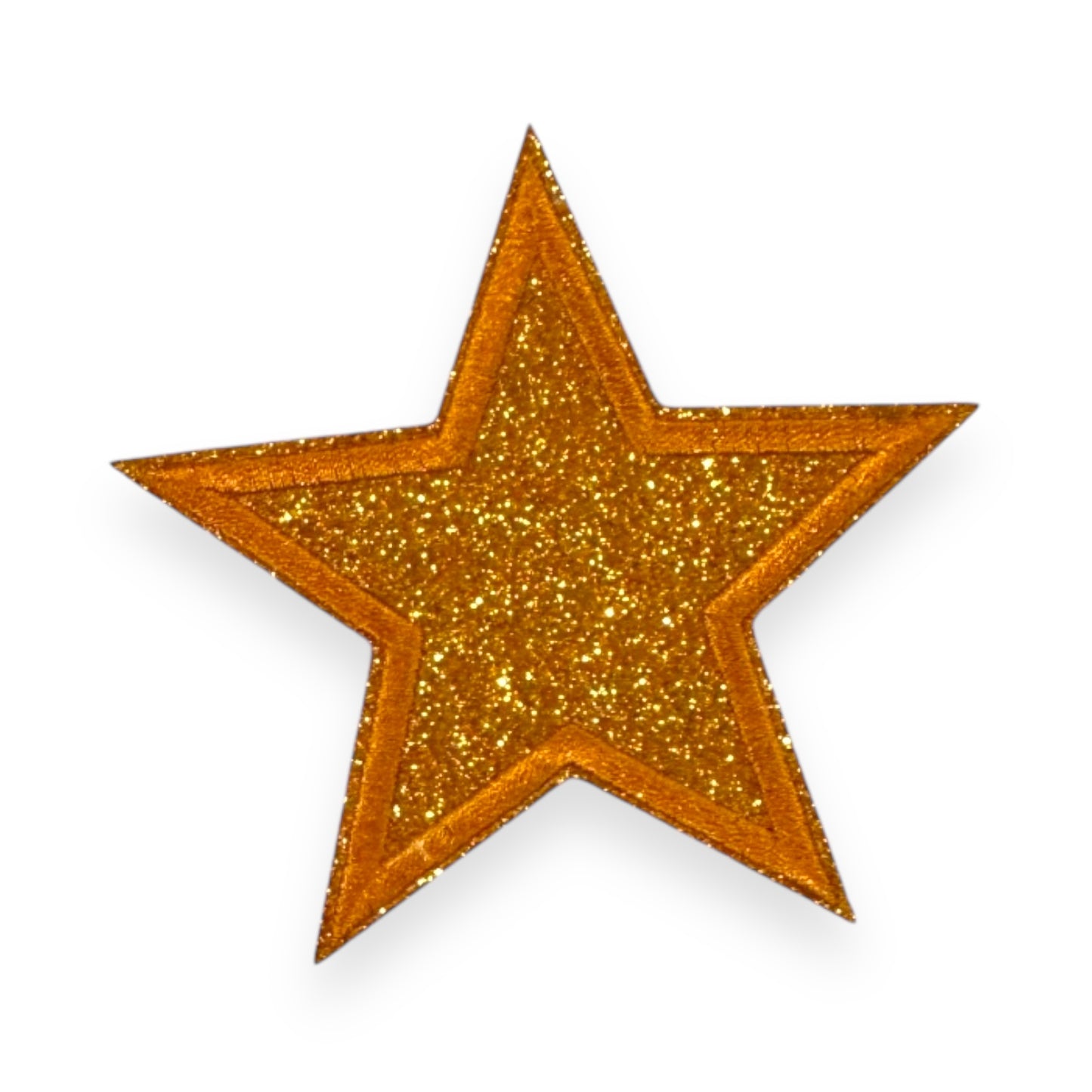 Glitter Star Patch- Orange, 3"