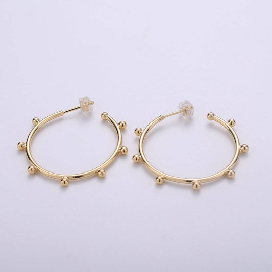 Dottie Hoop Earrings, Gold Filled