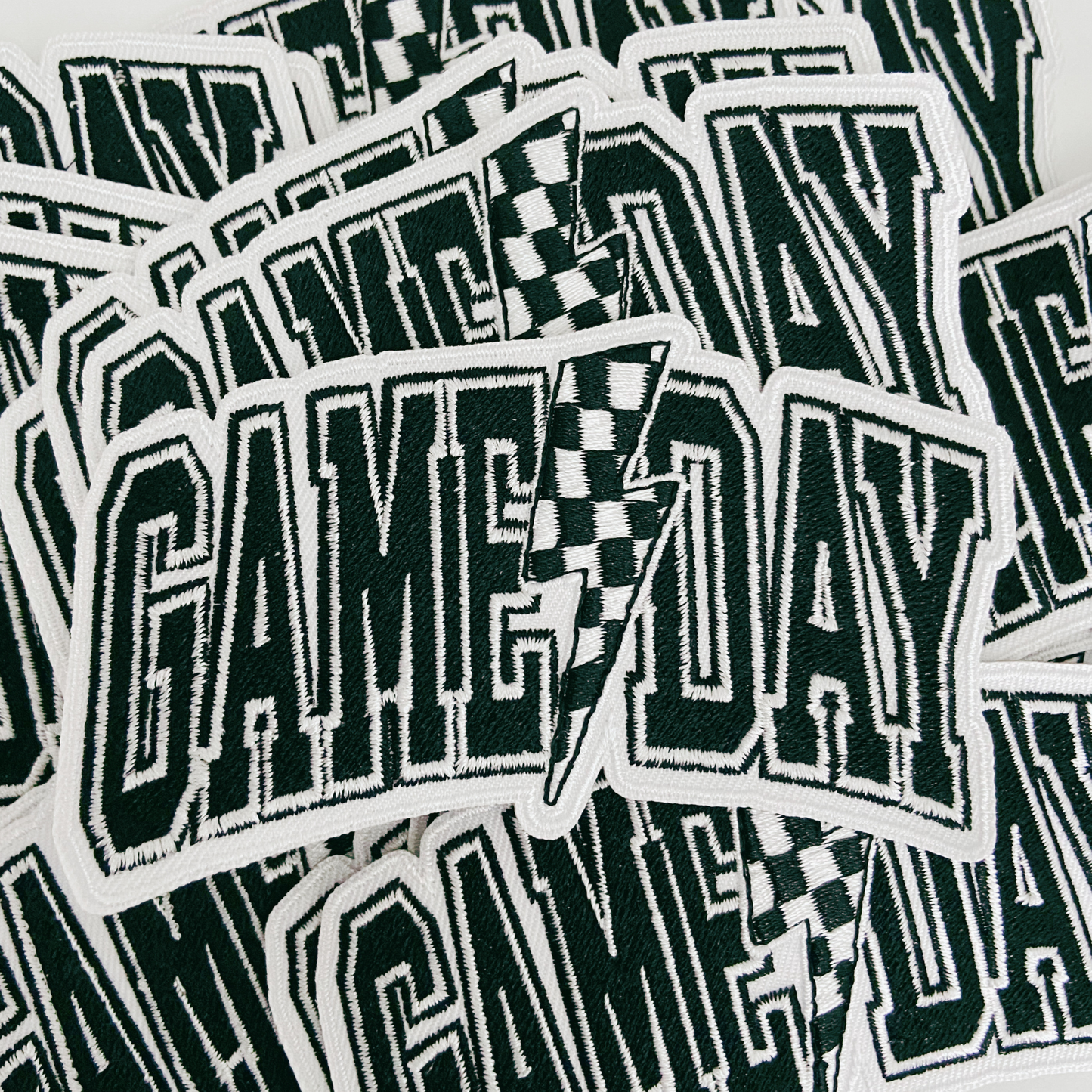 GAME DAY Checkered Lightning Patch- 4"