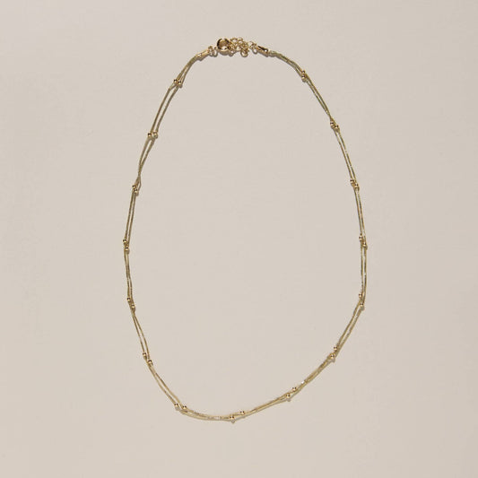Saturn Double Layer Chain Necklace