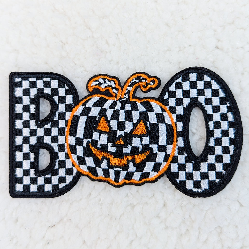 Checkerd BOO Embroidered (Patch Only)