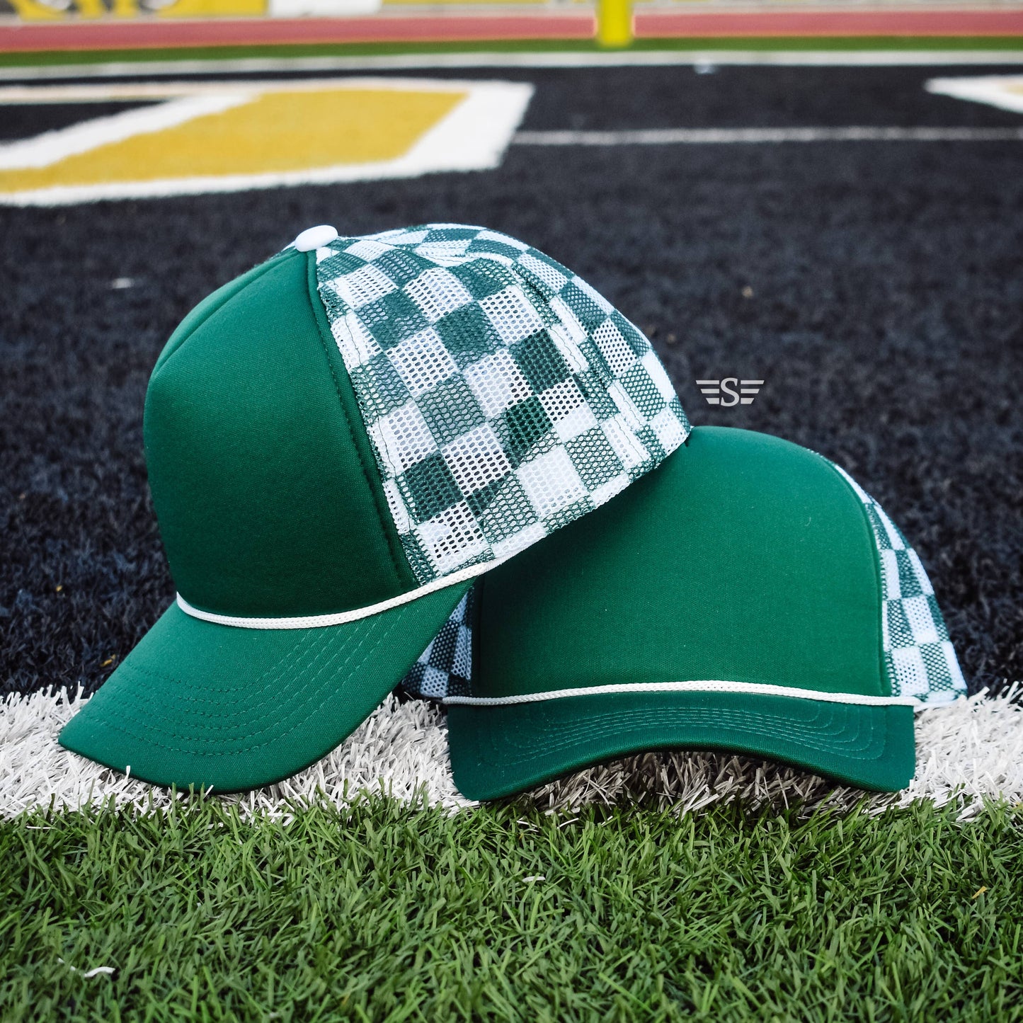 Checkered Mesh Foam Trucker Cap