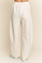 Crochet Lace Trim Loose Fit Barrel Sweatpants