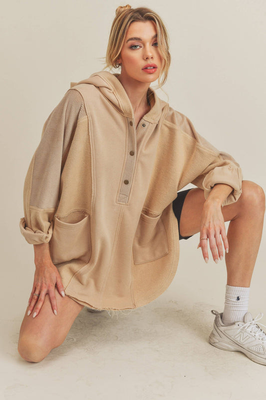 Hooded Pullover, Oat