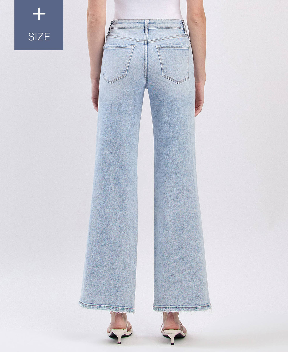 EVERDAY DISTRESSED WIDE JEANS-PLUS SIZE