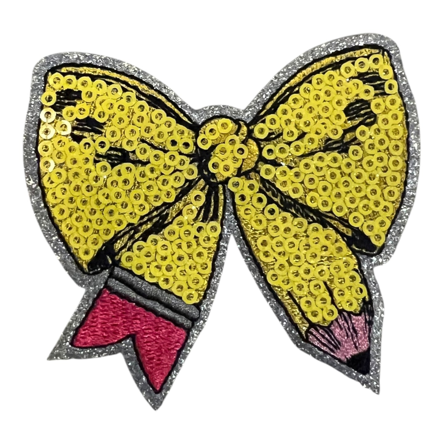 School Pencil Bow Patch- 3"