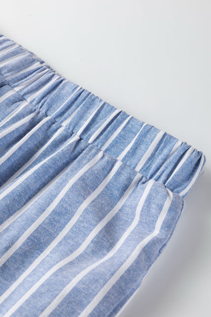 Striped Boxer Wide Leg Pant