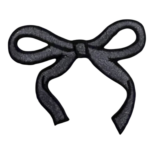 Dainty Bow Patch, Black- 2.7"