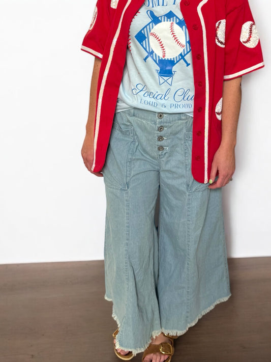 Graceyn Cropped Fringe Denim