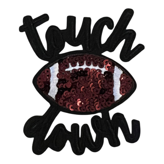 Touchdown Sequin Football Patch- 3"