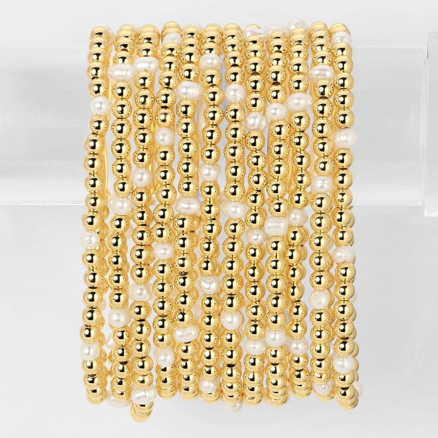 Stacking Goldie- Fresh Water Pearl (SI)