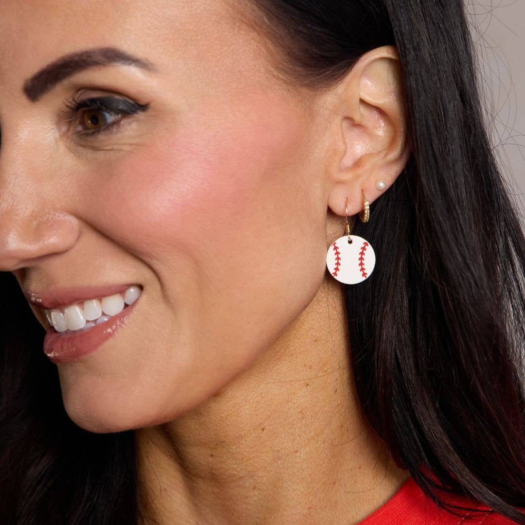 Mini Baseball Earrings