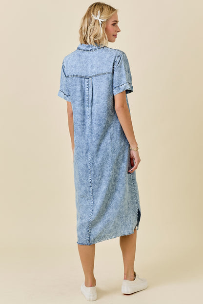 Denim Midi Shirt Dress