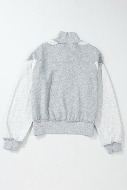 Heathered Colorblock Half Zip Sweatshirt