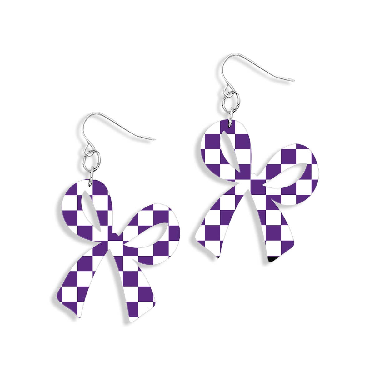 Game Day Checkered Bow Earrings