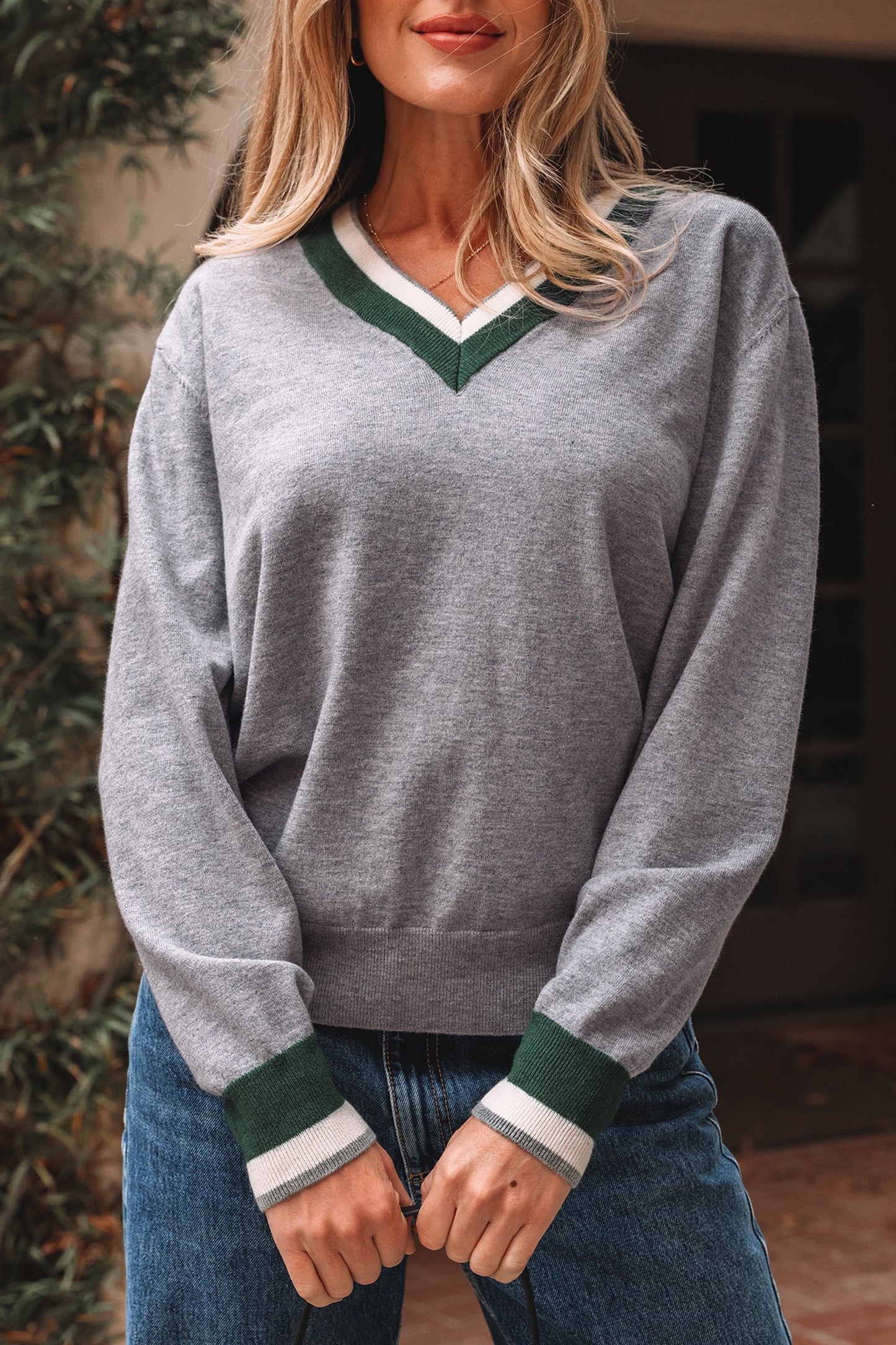 Color block Varsity sweater
