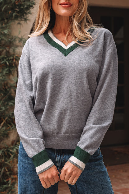 Color block Varsity sweater