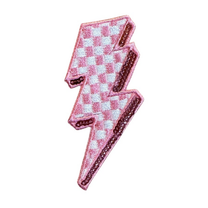Checkered Lightning Bolt Patch