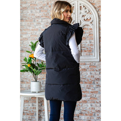 Ruffle Sleeve Puffer Vest