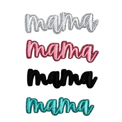 Mama Script Glitter Patch