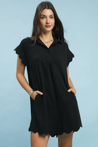 Scalloped Little Black Dress