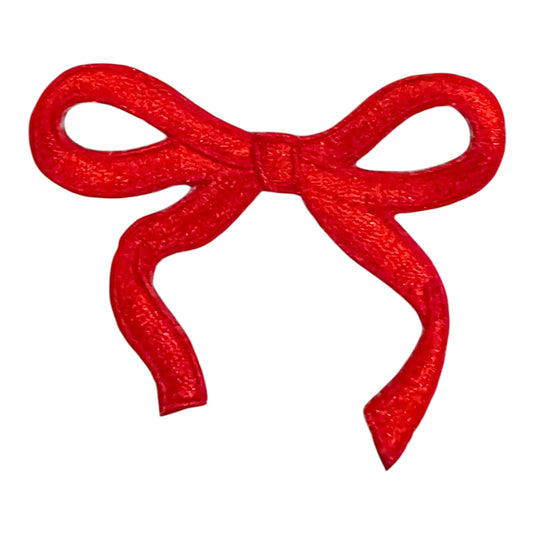 Dainty Bow Patch, Red- 2.7"