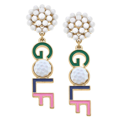 GOLF Pearl Cluster Drop Earrings