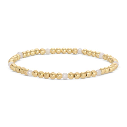 Stacking Goldie- Fresh Water Pearl (SI)