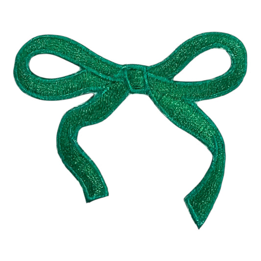 Dainty Bow Patch, Green- 2.7"
