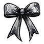Ombre Bow Patch,Black- 3"