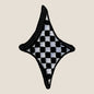 Checkered Diamond Star Patch, Black- 2.5"
