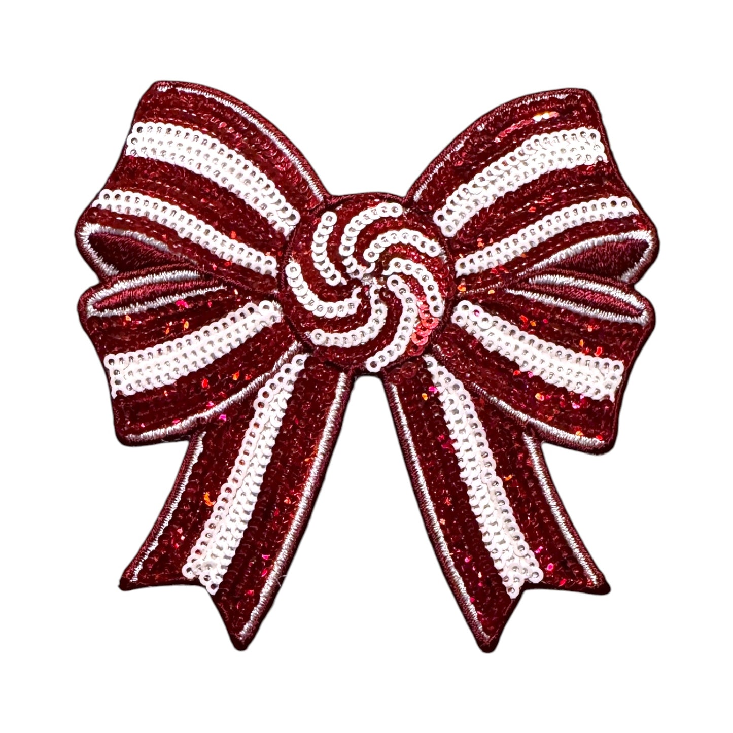 Candy Stripe Sequin Bow Patch